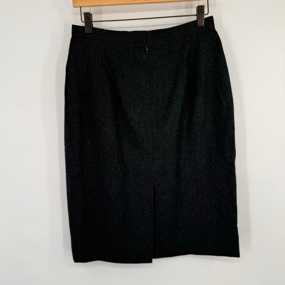 Talbots Womens Charcoal Pencil Skirt Size 10 100% Pure Wool pockets lined - Picture 5 of 8